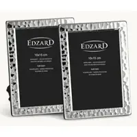 Edzard 2er-Set Bilderrahmen Pavia (10x15 cm), gehämmert, edel versilbert, anlaufgeschützt, 2 Aufhänger