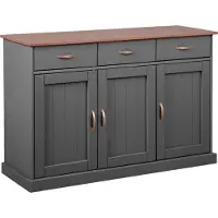 Ebuy24 Kommode LUZERNA 4.1 Grau sepia Massivholz