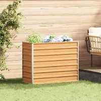 vidaXL "Schlussverkauf" Hochbeet im Garten - 1 pc - Blumenbeet/Gartenbeet - Hellbraun 100x40x77 cm Verzinkter Stahl C13479