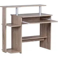 Wohnling Computertisch Sonoma 94x90,5x48,5 cm Laptop Tisch Modern Tastaturauszug PC-Tisch Drucker-Ablage platzsparend Schreibtisch Laptoptisch Klein