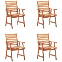 Prolenta Maison Exclusive - Garten-Essstühle 4 Stk. mit Kissen Massivholz Akazie