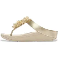 FitFlop für Damen. A2D-675 Sandalen Fino Perlen-Cluster Zehensteg Gold (41), 1 bis 3 cm, Keine, Lässig