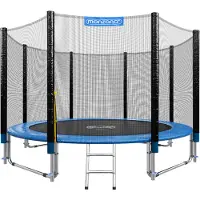 Monzana Trampolin SÜD GS Zertifiziert Komplettset inkl. Sicherheitsnetz, Leiter, Randabdeckung Kindertrampolin Gartentrampolin