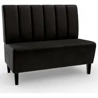 BIG Möbel Gastro Sitzbank Paris | 120 cm breit | Samtstoff in Schwarz ANKA | Vertikal | Dinerbank