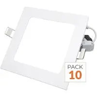 Silamp 10er-Pack – Quadratischer LED-Einbaustrahler, WEISS, 6 W – Kaltweiß 6000 K – 8000 K