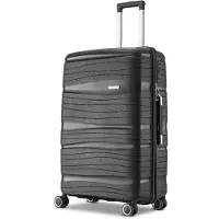 SKYCASES Travel One – Mittelgroßer-Koffer 68 L - Hartschalenkoffer aus Polypropylen – mit 4 Rollen & Kombinationsschloss – 41 x 24 x 69 cm - Schwarz