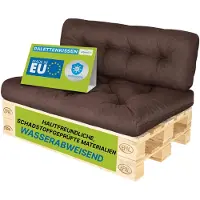 Pillows24 - Palettenkissen wasser- und UV-beständig - 2ER SET | Polster für Europaletten 120x80 - Palettenmöbel - Outdoor/Indoor, Braun