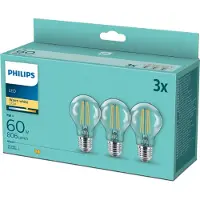 Philips Classic Ledbulb P45 E27 7W 2700K 806Lm 230 V - Clear - 3 -Pack - Warmes Weiß