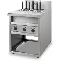 VERTES Gastro Nudelkocher mit Stand Pastakocher aus Edelstahl, Elektrisch, 3x 1700 Watt, 3 separate Kochbecken zu je 14 Liter, 6 Nudel-Körbe