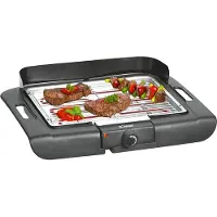 Bomann Elektrogrill BQ 2243 CB, Barbecue-Tischgrill, Indoor-Outdoor BBQ-Grill, Tischgrill für Balkon/Camping/Gartengrill, Grillrost, Windschutz