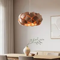 LumenXL Pendelleuchte mit natürlichem Design Weave aus Walnussfurnier - Ø60 cm