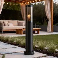 LumenXL Stehleuchte Livia mit Glasschirm - schwarz
