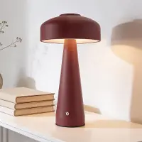 LumenXL Wiederaufladbare Pilzlampe Soma in Rot mit Touch-Dimmer und einstellbarer Lichtfarbe