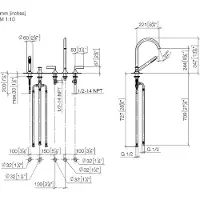 Dornbracht 27522819-42 Wannen-Fünflochbatterie VAIA 27522819