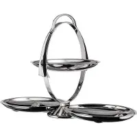 Famanu Vouwvormige Standard - Elegantes Taartplateau - 27 cm hoch - Silber