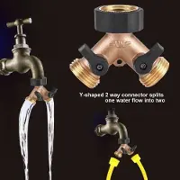 OEM Schwerlast 2-fach 3/4-Y-Formiges Kupfergarnitur für Gartenhose - Wasserhahnadapter - Schiebedeckelwasserhahn - für Rasen und Garten