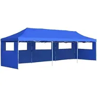 OEM Festzeltdach - Ausklappbarer Festzeltdach - Vouwzeltdach - Ausklappbarer Festzeltdach mit Seitenwänden - 3x9 m - Marineblau