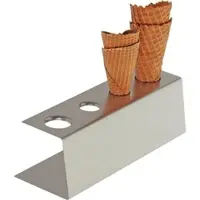 Stalgast Eiswaffelhalter für vier Waffeln, Edelstahl, 9,5 x 27 x 9 cm (BxTxH)