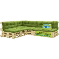 Pillows24 - Palettenkissen wasser- und UV-beständig - 8ER SET | Polster für Europaletten 120x80 - Palettenmöbel - Outdoor/Indoor, Lemon