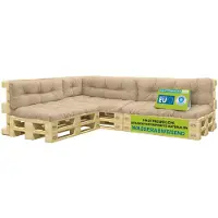 Pillows24 - Palettenkissen wasser- und UV-beständig - 8ER SET | Polster für Europaletten 120x80 - Palettenmöbel - Outdoor/Indoor, Cappuccino