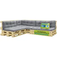 Pillows24 - Palettenkissen wasser- und UV-beständig - 8ER SET | Polster für Europaletten 120x80 - Palettenmöbel - Outdoor/Indoor, Lemon