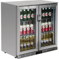 Polar Serie G Edelstahl Barkühlschrank mit 2 Klapptüren 208L