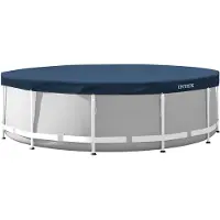 Intex 28082 Pool Abdeckplane rund 366 cm Poolabdeckung Deluxe mit 20cm Überhang