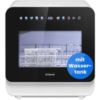 Bomann Tischgeschirrspüler mit Tank | mit und ohne Wasseranschluss nutzbar | 6 Programme | Mini Geschirrspüler | TSG 5702