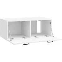 vidaXL Wandmontierter TV-Schrank Hochglanz Weiß 78,5 x 41 x 30 cm