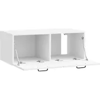 vidaXL Wandmontierter TV-Schrank Hochglanz Weiß 78,5 x 41 x 30 cm