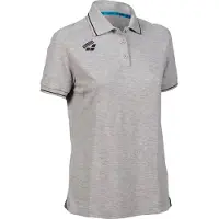 Arena Damen Poloshirt Team Solid Baumwolle Heather-Grau
