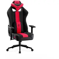 Diablo Chairs Diablo X-Player Gaming Stuhl Bürostuhl Schreibtischstuhl Stoff 3D Armlehnen Ergonomisches Design Nacken/- Lendenkissen (Karminrot-Anthrazit, Small)
