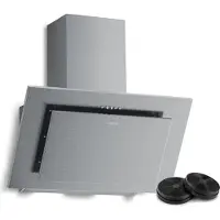 Klarstein Athena Kopffreihaube - 60 cm Abzugshaube, 404 m³/h, A+++ , LED-Beleuchtung, 3 Stufen & Boost, Umluft & Abluft, leise, modernes Design, dunstabzugshaube, Edelstahl