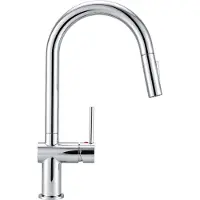 Aica Sanitär GmbH AICA Messingkern Küchenarmatur Hochbogen Ausziehbarer Brause 2 Strahlarten Mischbatterie für Küche Chrom