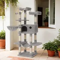 OEM Große Katzenbaum - Katzenkratzer - Rutschstange mit Höhle - Stabilität & Sicherheit - 50 cm x 50 cm x 164 cm