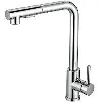 Aica Sanitär GmbH AICA Hochdruck Edelstahl Wasserhahn Küche Ausziehbar Küchenarmatur 2 Sprühfunktionen Mischbatterie Chrom