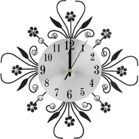 Lixada Eisen Europäischer Stil FlowerShaped Wallmounted Clock Hanging Wall Clock
