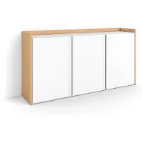 Skraut Home Sideboard Holzeffekt weiß und eiche 156x35x80cm