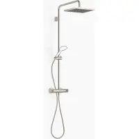 Dornbracht Showerpipe mit Brause-Thermostat ohne Handbrause, Ausladung Standbrause 450mm, Kopfbrause 300x240mm, 34459980-06, Farbe: Platin Matt