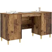 vidaXL Schreibtisch mit Regal Altholz 142,5 x 50 x 75 cm Holzwerkstoff
