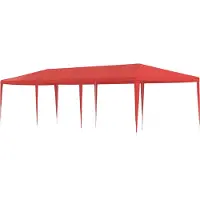 vidaXL Partyzelt Rot 900 x 300 x 255 cm PE und Stahl