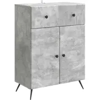 vidaXL Sideboard Betongrau 66 x 34,5 x 90 cm Holzwerkstoff