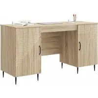 vidaXL Schreibtisch Sonoma-Eiche 142,5 x 50 x 75 cm Holzwerkstoff