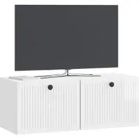 vidaXL Wandmontierter TV-Schrank Hochglanz Weiß 78,5 x 31 x 30 cm