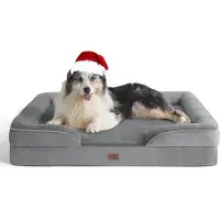 OEM Ergonomische Hundebank für große Hunde - 106x80 cm - Grau - Boxschuim