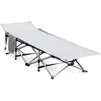 Markenlos Campingbett Klappbar - Grau, 190 x 71 x 35 cm, mit Aufbewahrungstasche
