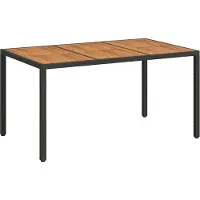 Syfax Gartentisch Schwarz 150 x 90 x 75 cm Poly-Rattan