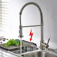 OEM Niedrigdruck-Küchenarmatur mit einem Griff für Spülbecken, Geschirrspüler, Sprinkler, Düsenregner, Armatur, Küchenarmatur, Spülbeckenarmatur, gebürsteter Nickel