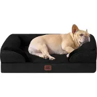 OEM Orthopädisches Hundebett, 76x51x15cm, Wasserdicht, Antirutsch, Hochrand, Schwarz
