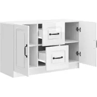 vidaXL Sideboard Hochglanz Weiß 89 x 34,5 x 57 cm Holzwerkstoff